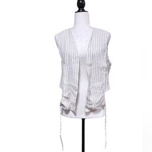 Animale Stripe Down Linen Blend Vest